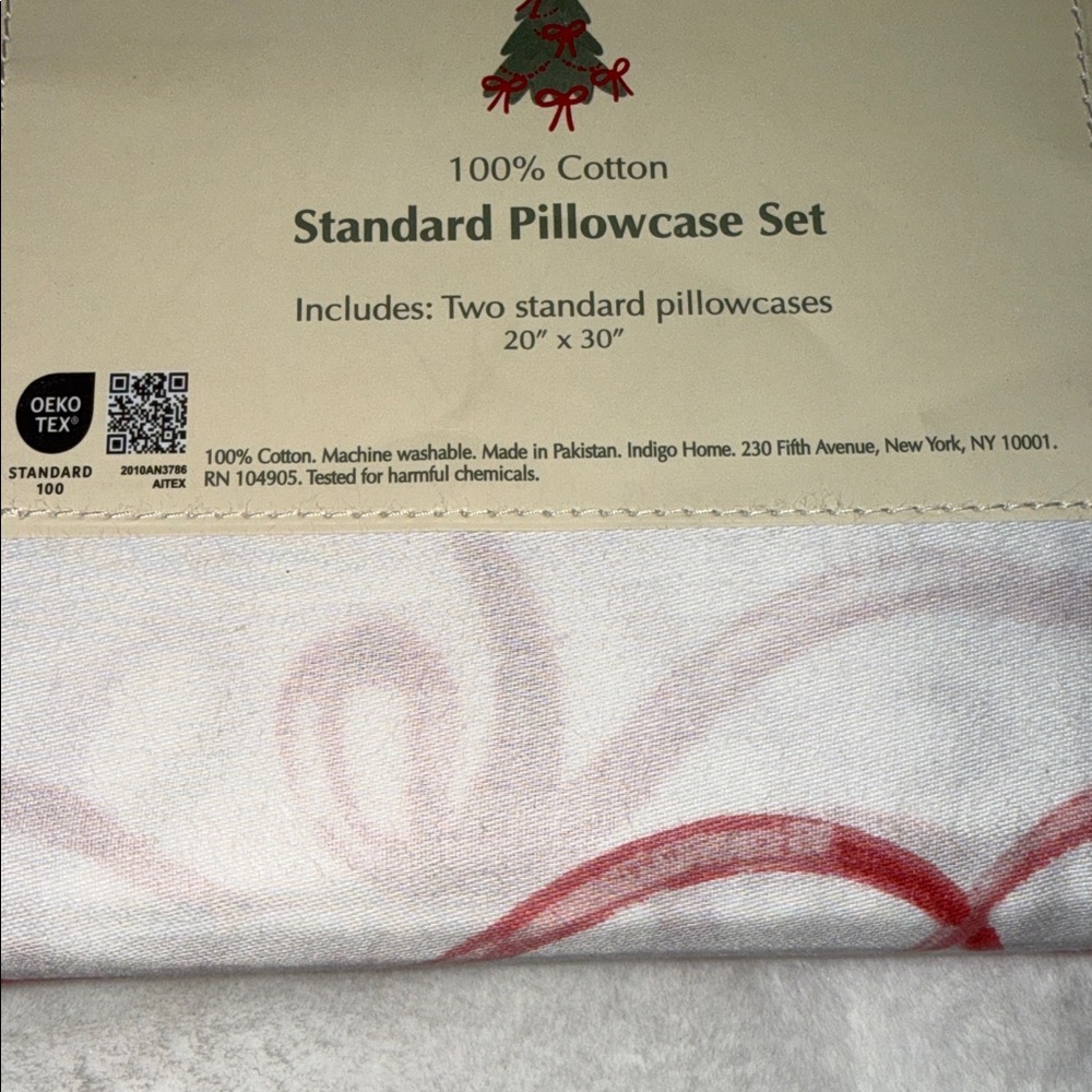 Ruby Ribbon Festive Red and White Pillowcase Set - Picture 3 of 3